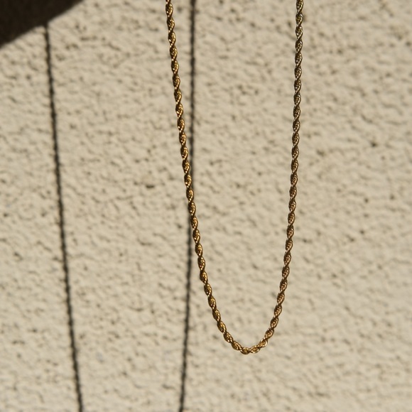CLOSING SALE! ✨18K Gold Plated narrow rope Chain Necklace - Picture 3 of 10